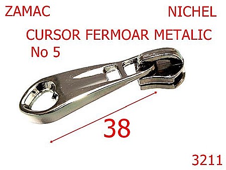 Cursori fermoar metalic - 3211/CURSOR FERMOAR METALIC-No5-mm---nichel-----