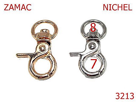 Carabine poseta - 3213/CARABINE-8-mm---nichel---5C3--