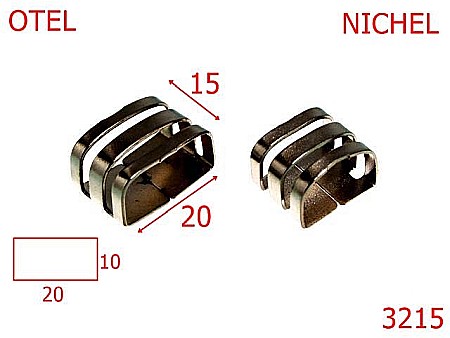 Accesorii metalice pentru marochinarie - 3215/PASANT CURELUSA-20-mm---nichel---6I8--