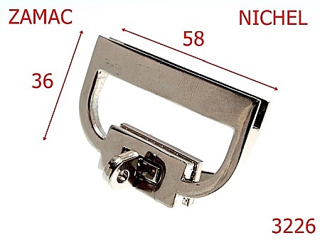 Inchizatori - 3226/INCHIZATOARE POSETA-58X36-mm---nichel---13H10--13H11