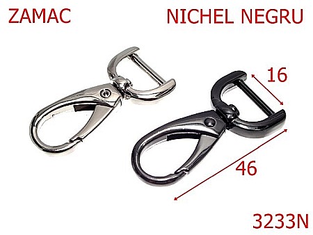 Carabine poseta - 3233N/CARABINA POSETA-16-mm---nichel negru--5N9-5H4--