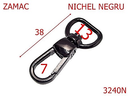 Carabine poseta - 3240N/CARABINA POSETA-13-mm---nichel negru---5C7/6C7--