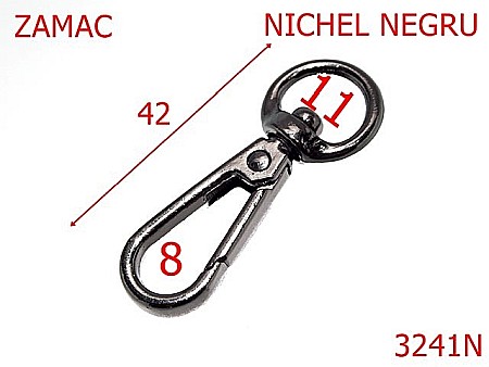 Carabine poseta - 3241N/CARABINA POSETA-11-mm---nichel negru--5T10---