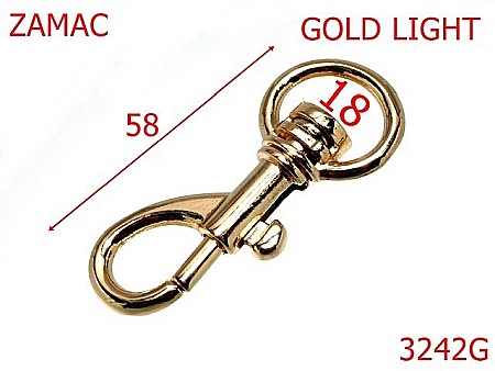 Carabine poseta - 3242G/CARABINA POSETA-18-mm---gold light---5J2-4I7--