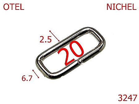 Inele dreptunghiulare - 3247/INEL DREPTUNGHIULAR-20-mm-2.5-nichel---3H8-2F2-11A3--