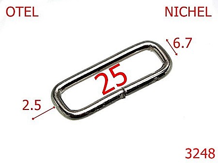 Inele dreptunghiulare - 3248/INEL DREPTUNGHIULAR-25-mm-2.5-nichel--3i7---