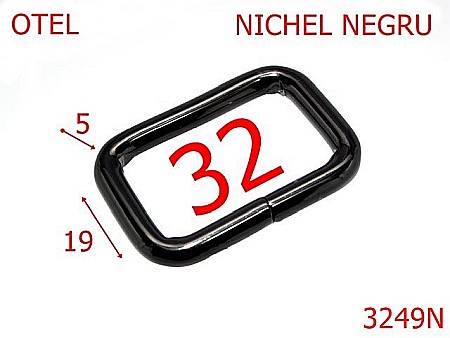 Inele dreptunghiulare - 3249N/INEL DREPTUNGHIULAR-32-mm-5-nichel negru--3i2-3G7-2F2-7B5/11A4--