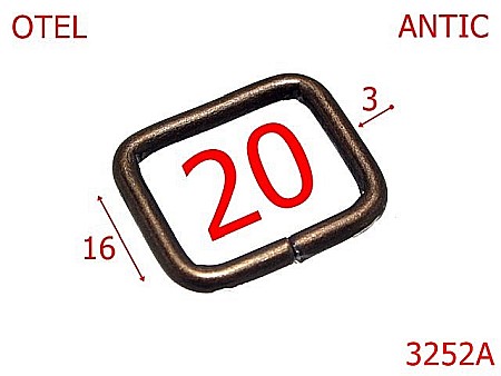 Inele dreptunghiulare - 3252A/INEL DREPTUNGHIULAR-20-mm-3-antic---3H2/3G5--