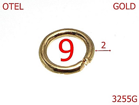 Inele rotunde - 3255G/INEL ROTUND-9-mm-2-gold---AS37--