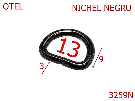Inele D - 3259N/INEL D-13-mm-3-nichel negru---2C8-2F5--