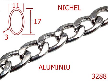 Lant poseta aluminiu - 3288/LANT ALUMINIU-11-mm-3-nichel---7I2--