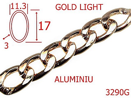 Lant poseta aluminiu - 3290G/LANT ALUMINIU-11.3-mm-3-gold light---7I8--