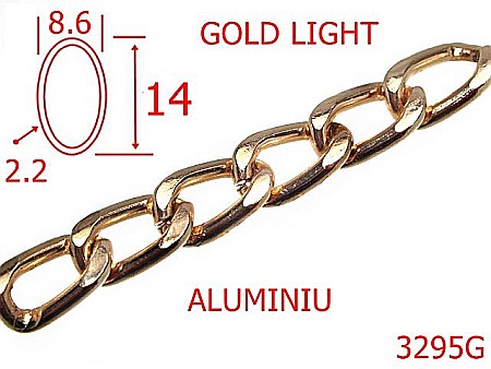 Lant poseta aluminiu - 3295G/LANT ALUMINIU-8.6-mm-2.2-gold light---7J3--