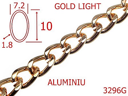 Lant poseta aluminiu - 3296G/LANT ALUMINIU-7.2-mm-1.8-gold light---7J3--
