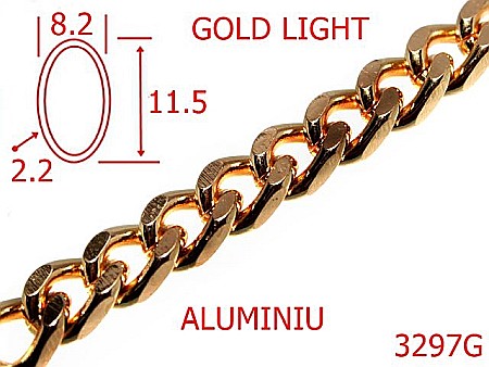Lant poseta aluminiu - 3297G/LANT ALUMINIU-8.2-mm-2.2-gold light---7K6--