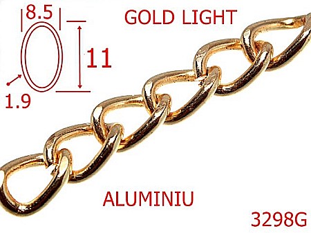 Lant poseta aluminiu - 3298G/LANT ALUMINIU-8.5-mm-1.9-gold light---76--