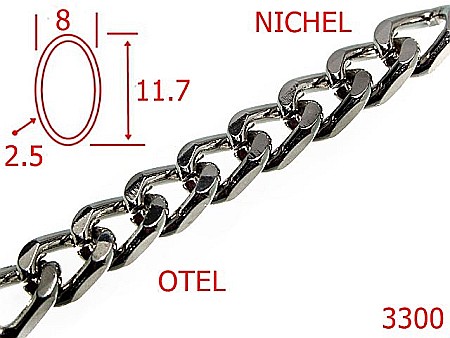 Lant poseta otel - 3300/LANT OTEL-8-mm-2.5-nichel---7J4--