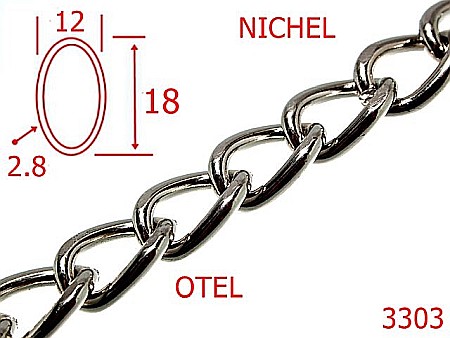 Lant poseta - 3303/LANT OTEL-12-mm-2.8-nichel-----