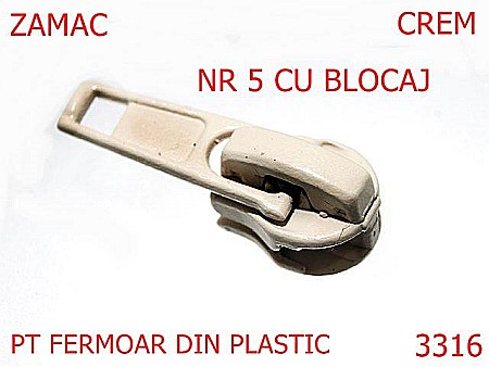 Cursori fermoar - 3316/CURSOR ERMOAR PLASTIC-NO 5-mm---crem---2E5--