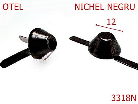Picioruse fund - 3318N/CUIE FUND-12-mm---nichel negru---11A3--