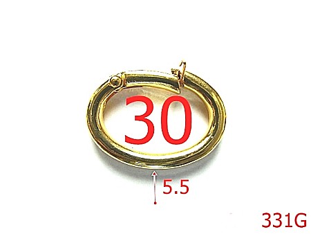 Inele ovale - 331G/INEL OVAL  3 CM  CARABINA GOLD-30-mm-5.5-gold---3C6--G25