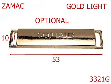 Placute ornamentale - 3321G/PLACUTA ORNAMENTALA-53X10-mm---gold light-15A6--15A6--