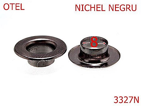 Ocheti - 3327N/OCHET  -8-mm---nichel negru---/MASA/2G5--