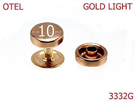 Bumbi ornamentali - 3332G/RIVET CILINDRIC-10-mm---gold light---1C5/9D10--