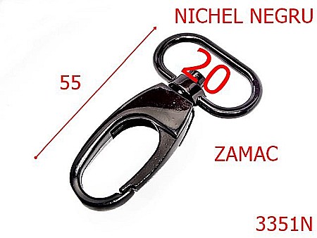 Carabine poseta - 3351N/CARABINA POSETA-20-mm---nichel negru---6A6/5D6--