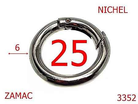 Inele carabina - 3352/INEL CARABINA -25-mm-6-nichel-23C1----