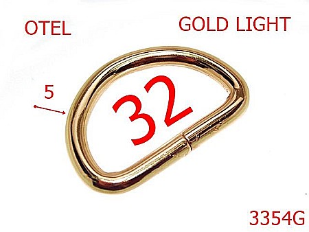 Inele dreptunghiulare - 3354G/INEL D-32-mm-5-gold light---3D5--