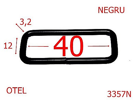 Inele dreptunghiulare - 3357N/INEL DREPTUNGHIULAR-40-mm-3.2-negru---9B25--