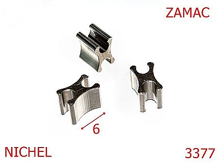 Accesorii metalice pentru marochinarie - 3377/BLOCAJ FERMOAR METALIC-6-mm---nichel---AL3--