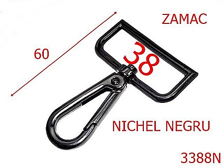 Carabine poseta - 3388N/CARABINA 38 mm-38-mm---nichel negru---5G4--