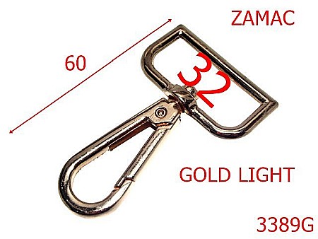 Carabine poseta - 3389G/CARABINA 32 mm-32-mm---gold light---5F6-6H7--