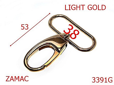 Carabine poseta - 3391G/CARABINA  38 mm-38-mm---gold light---5H5--