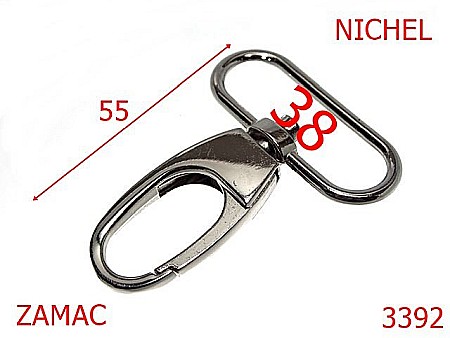 Carabine poseta - 3392/CARABINA  38 mm-38-mm---nichel---5H5--