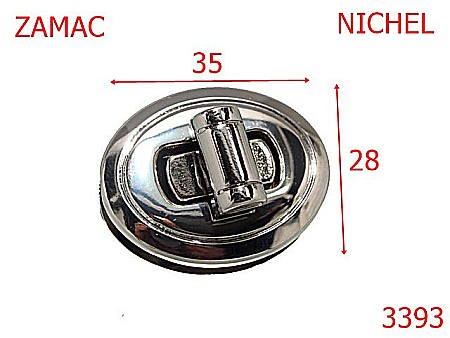 Inchizatori - 3393/INCHIZATOARE OVALA-35X28-mm---nichel---14G11--