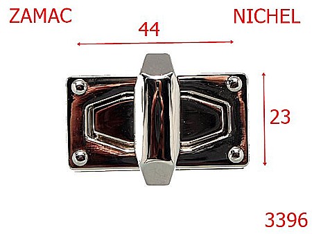 Inchizatori - 3396/INCHIZATOARE DREPTUNGHIULARA-44X23-mm---nichel---14J10--