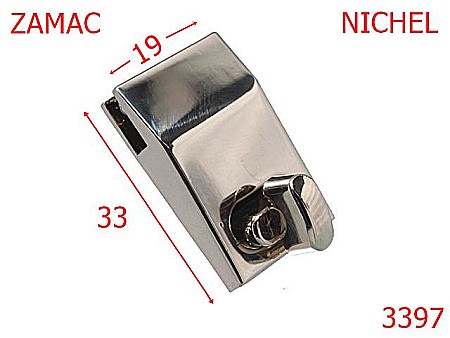 Inchizatori - 3397/INCHIZATOARE DREPTUNGHIULARA-19X33-mm---nichel---14D12--