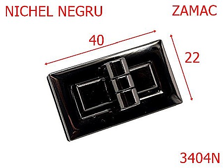 Inchizatori - 3404N/INCHIZATOARE DREPTUNGHIULARA-40X22-mm---nichel negru---13H11-14G10--