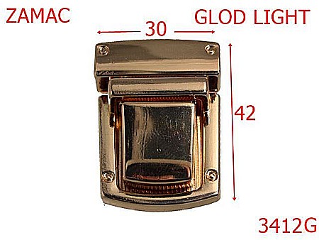 Inchizatori servieta - 3412G/INCHIZATOR TIK TUK-30X42-mm---gold light-13F14--12A4--