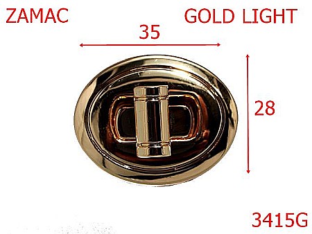 Inchizatori - 3415G/INCHIZATOARE OVALA-35X28-mm---gold light-14H10-14j17---