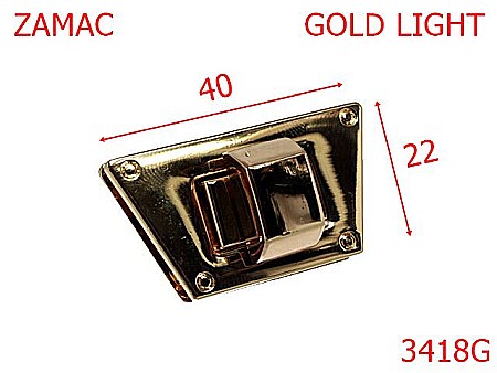 Inchizatori poseta - 3418G/INCHIZATOARE POSETA-40X22-mm---gold light---14H11--