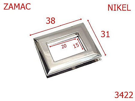 Ocheti - 3422/OCHET RECTANULAR-38X31-mm---nichel-----