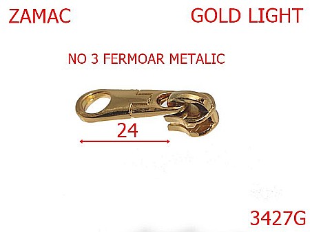 Cursori fermoar - 3427G/CURSOR PT FERMOAR METALIC-NO 3-mm---gold light-----