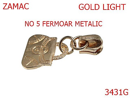 Cursori fermoar - 3431G/CURSOR PT FERMOAR METALIC-NO 5-mm---gold light-----