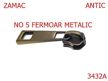 Cursori fermoar - 3432A/CURSOR PT FERMOAR METALIC-NO 5-mm---antic-----