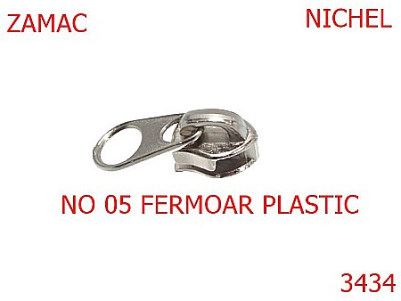 Cursori fermoar - 3434/CURSOR PT FERMOAR PLASTIC-NO 5-mm---nichel-----
