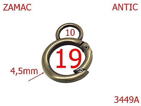 Inele carabina - 3449A/INEL CARABINA -19-mm-4.5-antic-23A2----